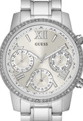  Shop Authentic Guess Mini Sunrise Chronograph Quartz Silver Dial Silver Steel Strap Watch For Women - W0623L1 - Luxxuri