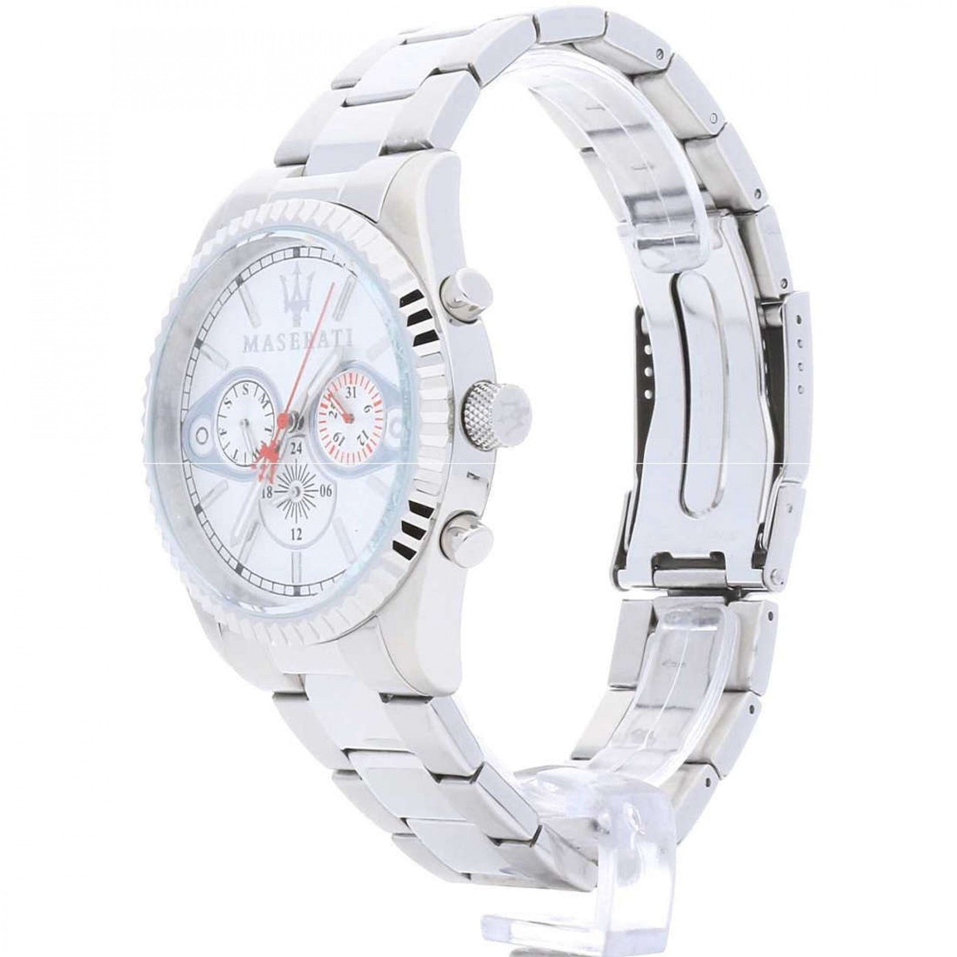  Shop Authentic Maserati Competizione Chronograph White Dial Silver Steel Strap Watch For Men - R8853100017 - Luxxuri