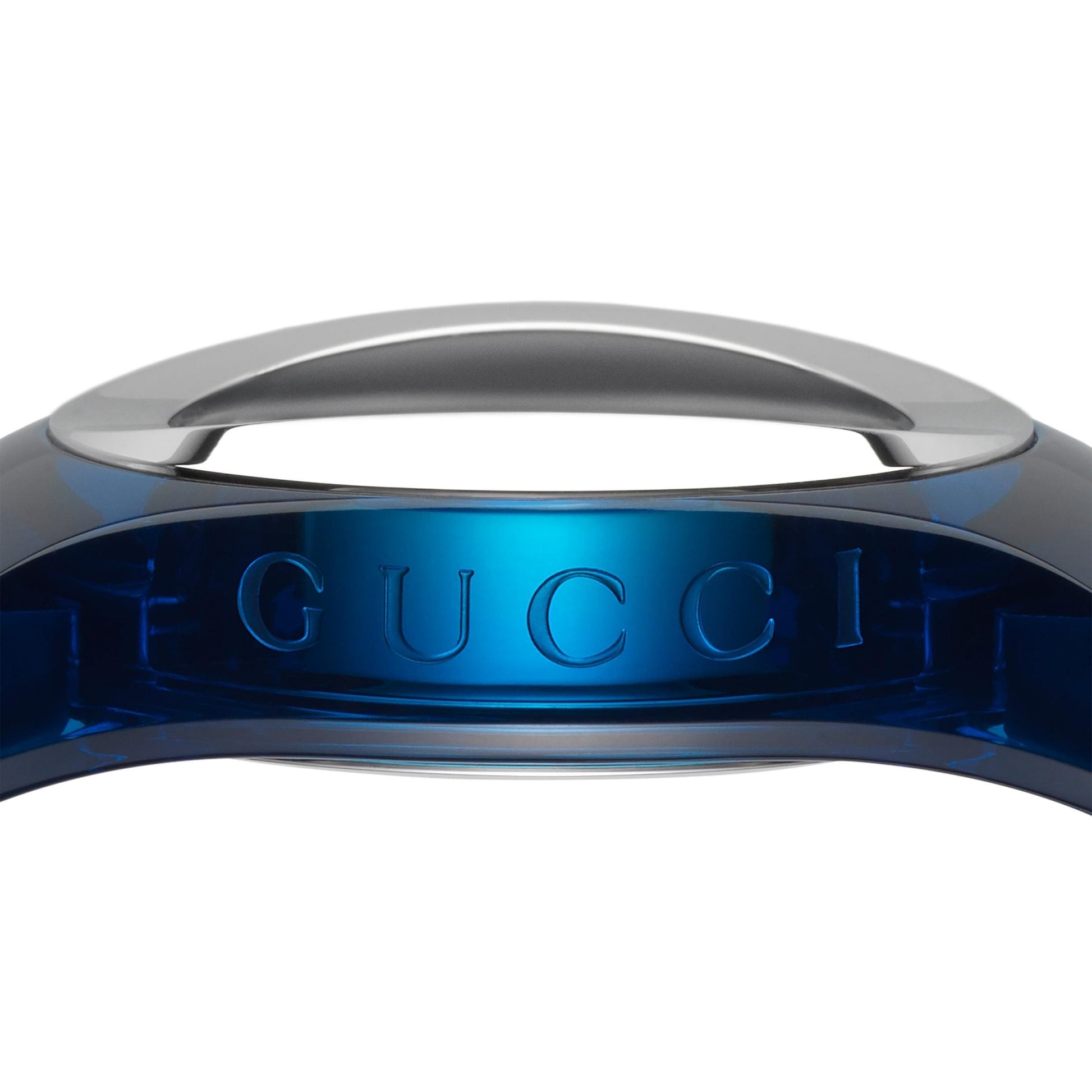  Shop Authentic Gucci Sync Quartz Blue Dial Blue Rubber Strap Watch For Men - YA137304 - Luxxuri