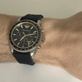  Shop Authentic Emporio Armani Sigma Chronograph lack Dial Black Rubber Strap Watch For Men - AR80003 - Luxxuri