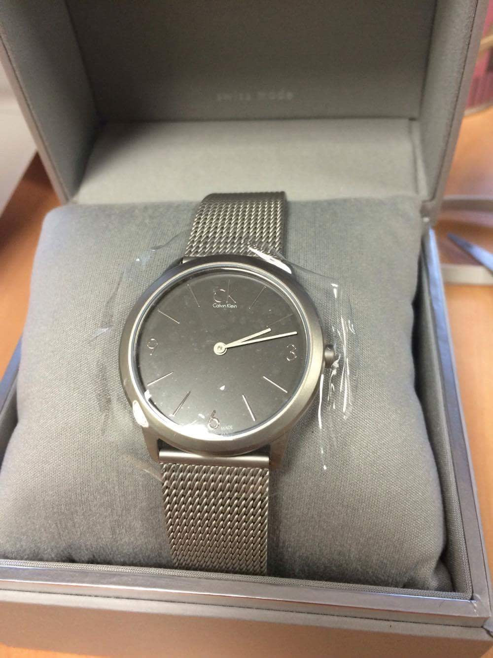  Shop Authentic Calvin Klein Minimal Grey Dial Silver Mesh Bracelet Watch for Men - K3M52154 - Luxxuri