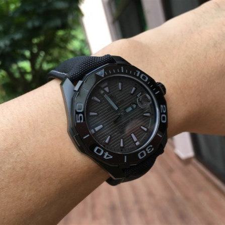 Tag Heuer Aquaracer 300 Swiss Limited Edition Black Dial Black Nylon Strap Watch for Men - WAY218B.FC6364