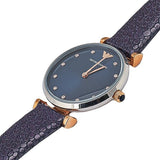 Shop Authentic Emporio Armani Gianni T Bar Analog Blue Dial Black Leather Strap Watch For Women - AR1989 - Luxxuri