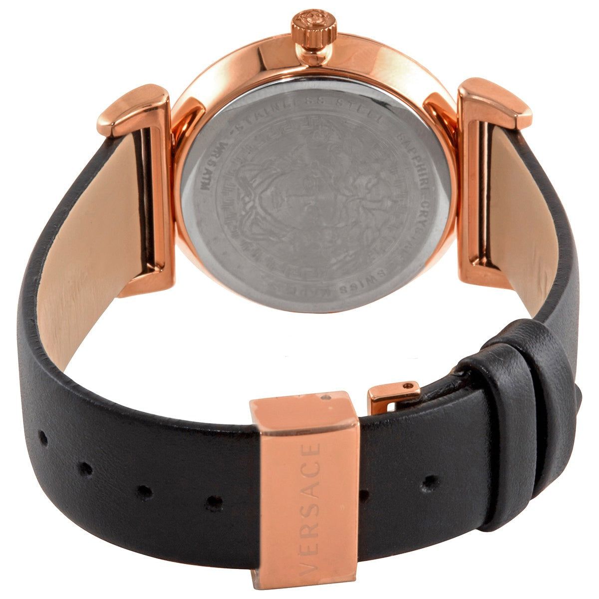  Shop Authentic Versace V-Motif Vintage Logo Black Dial Black Leather Strap Watch for Women - VERE00818 - Luxxuri