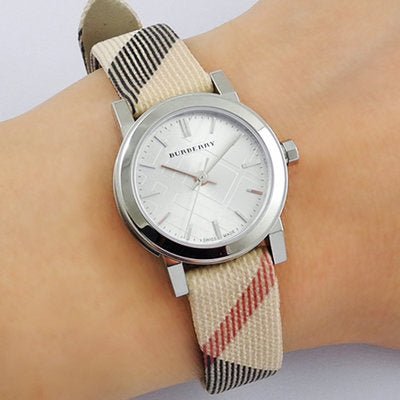  Shop Authentic Burberry The City Nova Silver Dial Brown Leather Strap Watch for Women - BU9212 - Luxxuri