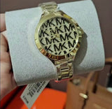  Shop Authentic Michael Kors Slim Runway Crystals Gold Dial Gold Steel Strap Watch for Women - MK4659 - Luxxuri
