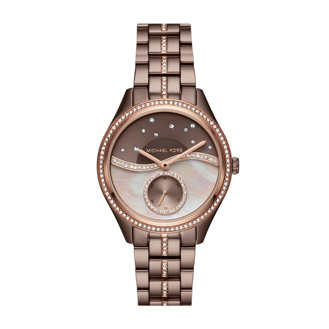  Shop Authentic Michael Kors Lauryn Rose Gold Dial Brown Steel Strap Watch for Women - MK3757 - Luxxuri