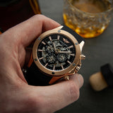  Shop Authentic Fossil Modern Machine Automatic Skeleton Dial Black Leather Strap Watch for Men - ME3082 - Luxxuri