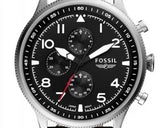  Shop Authentic Fossil Retro Pilot Chronograph Black Dial Black Leather Strap Watch for Men - FS5806 - Luxxuri