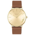 Coach Perry Analog Gold Dial Brown Leather Strap Watch for Women - 14503331-C