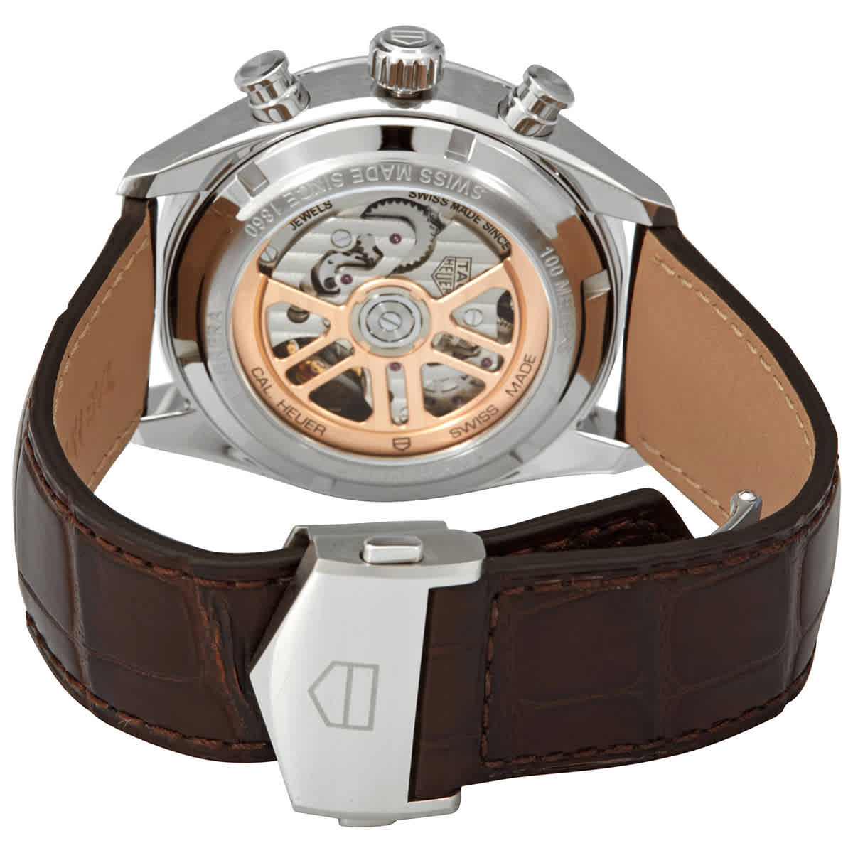  Shop Authentic Tag Heuer Carrera Chronograph White Dial Brown Leather Strap Watch for Men - CBN2013.FC6483 - Luxxuri