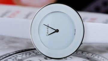  Shop Authentic Calvin Klein Chic White Dial White Leather Strap Watch for Women - K7N23TK2 - Luxxuri