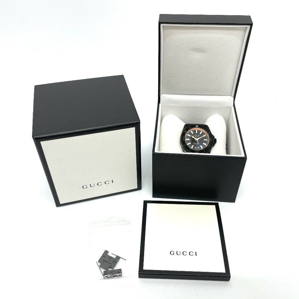  Shop Authentic Gucci Dive Quartz Black Dial Black Steel Strap Watch For Men - YA136213 - Luxxuri