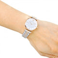Emporio Armani Gianni T Bar White Dial Two Tone Steel Strap Watch For Women - AR1926