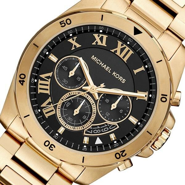  Shop Authentic Michael Kors Brecken Chronograph Quartz Black Dial Gold Steel Strap Watch For Men - MK8481 - Luxxuri