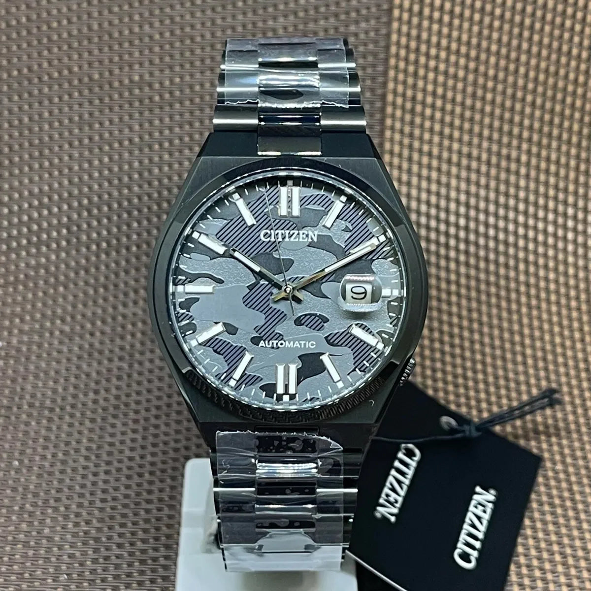  Shop Authentic Citizen Tsuyosa Automatic Camouflage Black Dial Black Steel Strap Watch For Men - NJ0155-87E - Luxxuri