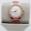  Shop Authentic Michael Kors Lennox Three Hand Silver Dial Red Leather Strap Watch For Women - MK7308 - Luxxuri