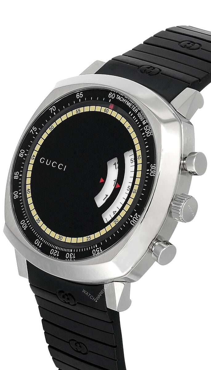  Shop Authentic Gucci Grip Chronograph Black Dial Black Rubber Strap Watch For Men - YA157301 - Luxxuri