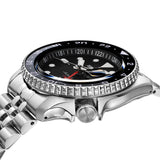  Shop Authentic Seiko 5 Sports Automatic GMT Black Dial Silver Steel Strap Watch For Men - SSK001K1 - Luxxuri