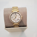  Shop Authentic Michael Kors Parker Mother of Pearl White Dial Gold Steel Strap Watch For Women - MK4693 - Luxxuri