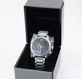  Shop Authentic Emporio Armani Luigi Chronograph Black Dial Silver Steel Strap Watch For Men - AR11324 - Luxxuri