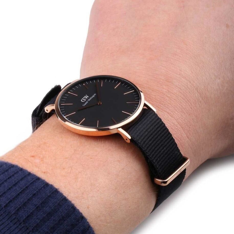  Shop Authentic Daniel Wellington Classic Cornwall Black Dial Black Nylon Strap Watch For Women - DW00100148 - Luxxuri