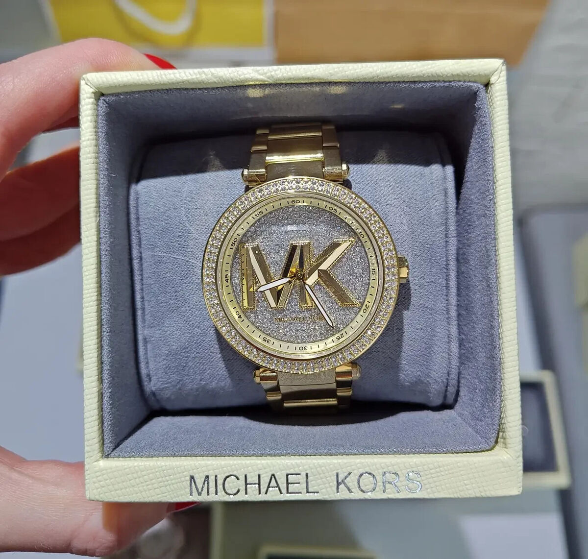  Shop Authentic Michael Kors Parker Analog Crystals Gold Dial Gold Steel Strap Watch For Women - MK7283 - Luxxuri