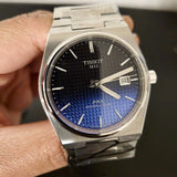  Shop Authentic Tissot Powermatic 80 Automatic Gradient Blue Dial Silver Steel Strap Watch for Men - T137.407.11.051.01 - Luxxuri