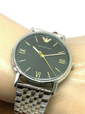  Shop Authentic Emporio Armani Kappa Quartz Black Dial Two Tone Mesh Bracelet Watch For Men - AR11228 - Luxxuri