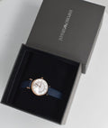  Shop Authentic Emporio Armani Gianni T-Bar Analog Mother of Pearl Dial Blue Leather Strap Watch For Women - AR11468 - Luxxuri
