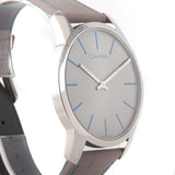  Shop Authentic Calvin Klein City Silver Dial Grey Leather Strap Watch for Men - K2G211Q4 - Luxxuri