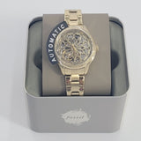  Shop Authentic Fossil Rye Automatic Skeleton Gold Dial Gold Steel Strap Watch for Women - BQ3755 - Luxxuri