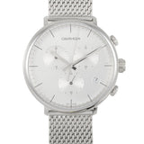  Shop Authentic Calvin Klein High Noon Silver Dial Silver Mesh Bracelet Watch for Men - K8M27126 - Luxxuri