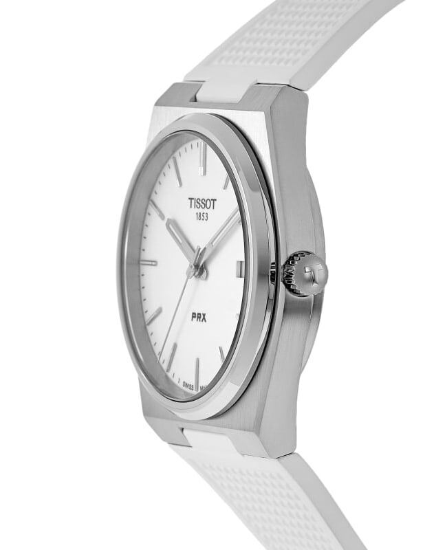 Tissot PRX 40 White Dial White Rubber Strap Watch For Men -  T137.410.17.011.00
