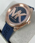  Shop Authentic Michael Kors Janelle Three Hand Blue Dial Blue Rubber Strap Watch For Women - MK7140 - Luxxuri