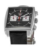  Shop Authentic Tag Heuer Monaco Automatic Chronograph Black Dial Black Leather Strap Watch for Men - CBL2113.FC6177 - Luxxuri
