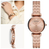  Shop Authentic Emporio Armani Gianni T Bar Quartz Rose Gold Dial Rose Gold Steel Strap Watch For Women - AR11342 - Luxxuri