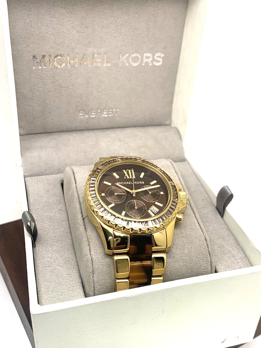  Shop Authentic Michael Kors Everest Chronograph Brown Dial Two Tone Steel Strap Watch For Women - MK6973 - Luxxuri