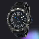  Shop Authentic Tommy Hilfiger Sport Multifunction Black Dial Black Rubber Strap Watch for Men - 1790983 - Luxxuri