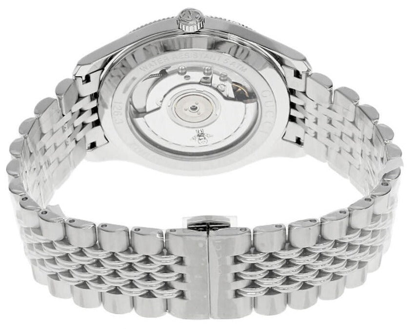  Shop Authentic Gucci G Timeless Automatic Silver Dial Silver Steel Strap Watch for Men - YA126354 - Luxxuri