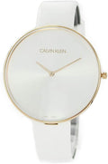  Shop Authentic Calvin Klein Full Moon White Dial White Leather Strap Watch for Women - K8Y236L6 - Luxxuri