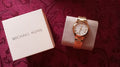  Shop Authentic Michael Kors Lennox Three Hand Silver Dial Gold Steel Strap Watch For Women - MK7391 - Luxxuri