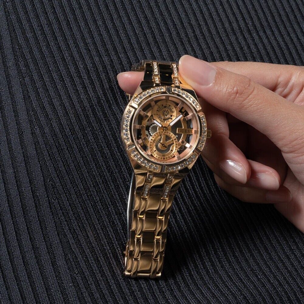  Shop Authentic Guess Allara Quartz Rose Gold Dial Rose Gold Steel Strap Watch For Women - GW0604L3 - Luxxuri