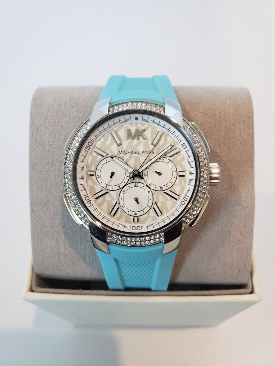  Shop Authentic Michael Kors Sidney Multifunction Analog White Dial Turquoise Silicone Strap Watch For Women - MK7246 - Luxxuri
