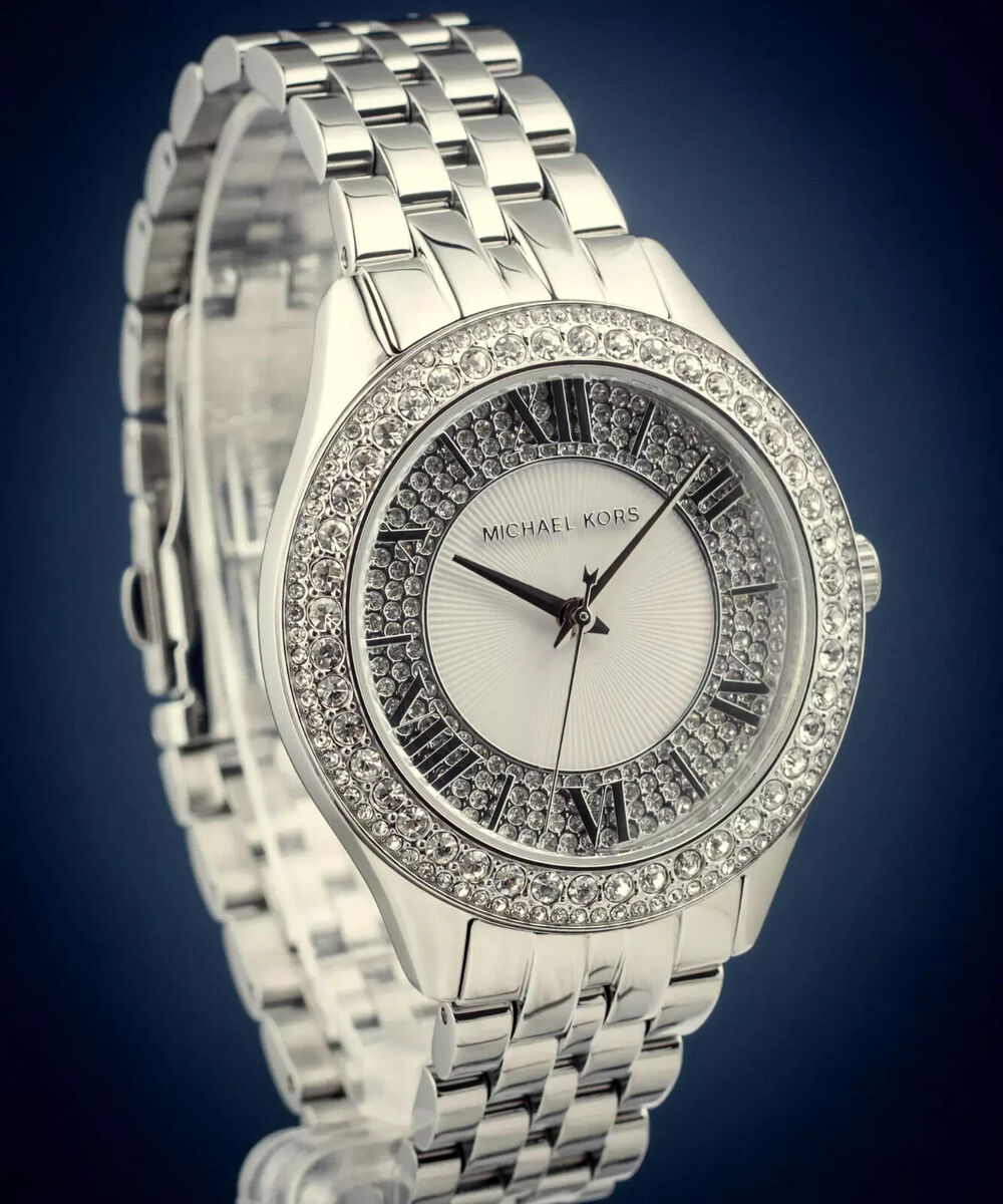  Shop Authentic Michael Kors Harlowe Three-Hand Quartz Silver Dial Silver Steel Strap Watch For Women - MK4708 - Luxxuri