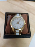  Shop Authentic Michael Kors Slim Runway Quartz White Dial Two Tone Steel Strap Watch For Women - MK4295 - Luxxuri