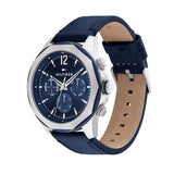  Shop Authentic Tommy Hilfiger Lars Chronograph Blue Dial Blue Leather Strap Watch For Men - 1792063 - Luxxuri
