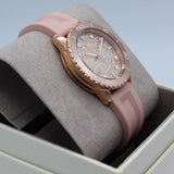  Shop Authentic Michael Kors Runway Three Hand Crystal Pave Dial Pink Rubber Strap Watch For Women - MK6854 - Luxxuri