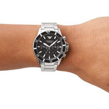  Shop Authentic Emporio Armani Diver Chronograph Quartz Black Dial Silver Steel Strap Watch For Men - AR11360 - Luxxuri