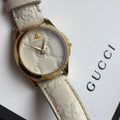  Shop Authentic Gucci G Timeless Quartz White Dial White Leather Strap Watch For Women - YA126580A - Luxxuri